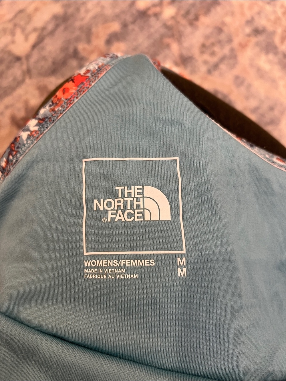 The North Face Women's Floral Racerback sports bra in Blue and Orange size M. - Picture 5 of 5